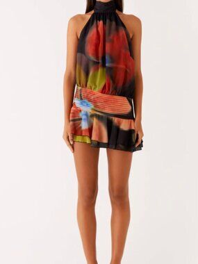 Willow Chiffon Mini Dress - Moody Floral